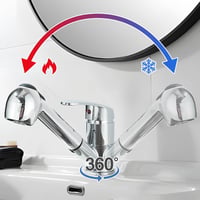 Cesinkin Kihúzható Krómozott Konyhai Csaptelep 360° Forgatható 2 Spray Mód 3