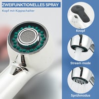 Cesinkin Kihúzható Krómozott Konyhai Csaptelep 360° Forgatható 2 Spray Mód 4