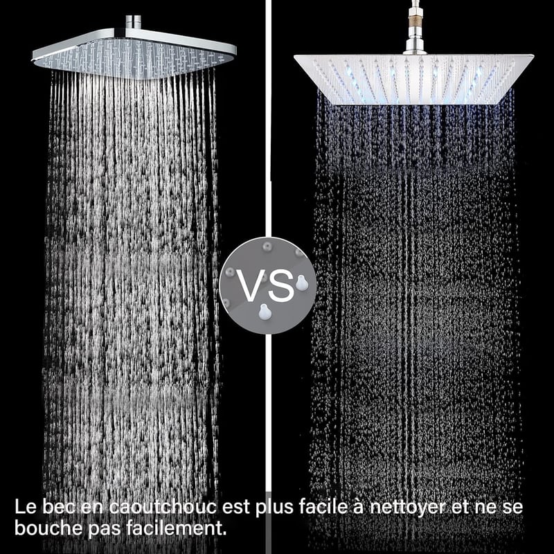 Cesinkin LED zuhanyfej 40x40cm négyzet alakú rozsdamentes acél