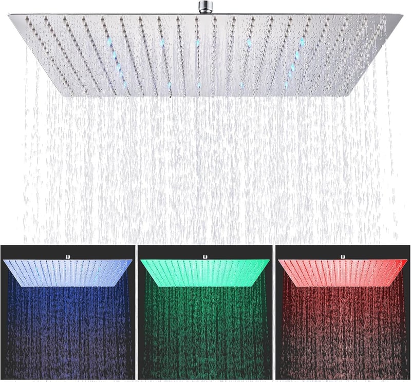 Cesinkin LED zuhanyfej 40x40cm négyzet alakú rozsdamentes acél