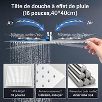 Cesinkin LED zuhanyfej 40x40cm négyzet alakú rozsdamentes acél 4