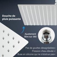Cesinkin LED zuhanyfej 40x40cm négyzet alakú rozsdamentes acél 5