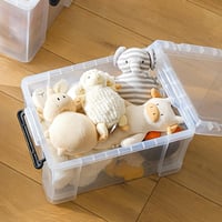 Cetomo set od 3 prozirne kutije za pohranu od 25 litara s poklopcem, spremnici od PP plastike koji se mogu slagati jedan u drugi — slomljen poklopac (stanje: vidi 2. sliku) 9