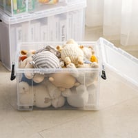 Cetomo set od 3 prozirne kutije za pohranu od 25 litara s poklopcem, spremnici od PP plastike koji se mogu slagati jedan u drugi — slomljen poklopac (stanje: vidi 2. sliku) 7