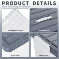 Cutie de depozitare din plastic Cetomo de 35 litri cu capac și mânere, albă, stivuibilă și modulară, set de 4 bucăți 2