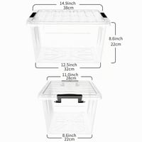 Priehľadný plastový úložný box Cetomo C5032 15L – poškodený, čiastočne funkčný: 4 ks chýbajú, veko a bočná strana sú prasknuté (stav: pozri 2. obrázok) 7