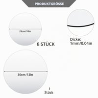 CEUQIESO 9 ks okrúhlych akrylových zrkadiel na dekoráciu stola a steny, 25 cm (10 palcov) a 30 cm (12 palcov), na svadbu, oslavu bábätka a vianočnú výzdobu stola 3