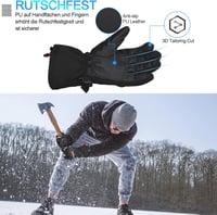 Cevapro Vízálló Síkesztyű - Érintőképernyős Téli Kesztyű Férfiaknak és Nőknek, Meleg Snowboard, Motorozás és Kerékpározás Kiegészítő 6