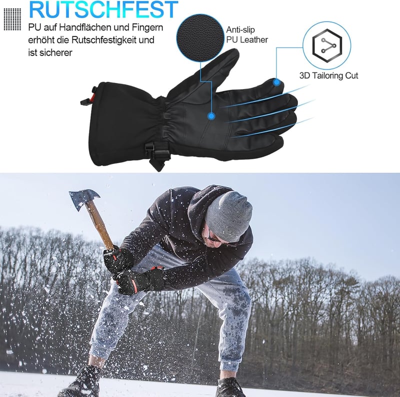 Cevapro Vízálló Síkesztyű - Érintőképernyős Téli Kesztyű Férfiaknak és Nőknek, Meleg Snowboard, Motorozás és Kerékpározás Kiegészítő