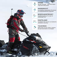 Cevapro Vízálló Síkesztyű - Érintőképernyős Téli Kesztyű Férfiaknak és Nőknek, Meleg Snowboard, Motorozás és Kerékpározás Kiegészítő 2