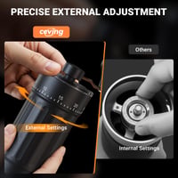 Râșniță de cafea manuală CEVING Mini cu 40 de trepte de măcinare reglabile, negru 3