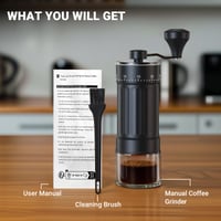 Râșniță de cafea manuală CEVING Mini cu 40 de trepte de măcinare reglabile, negru 5