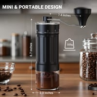 Râșniță de cafea manuală CEVING Mini cu 40 de trepte de măcinare reglabile, negru 4