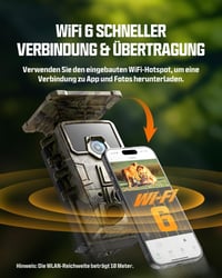 Cameră de monitorizare (wildlife) CEYOMUR 4K 30fps WiFi, 46MP, detectare 120°, vedere nocturnă, IP66 3