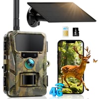 CEYOMUR 4K Solárna fotopasca, WiFi Bluetooth 46MP, nočné videnie, pohybový senzor, 120° uhol záberu, IP66 vodotesná, vrátane 32GB SD karty 1