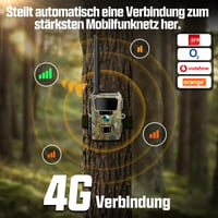 CEYOMUR 4K Solárna fotopasca, WiFi Bluetooth 46MP, nočné videnie, pohybový senzor, 120° uhol záberu, IP66 vodotesná, vrátane 32GB SD karty 4