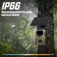 CEYOMUR 4K Solárna fotopasca, WiFi Bluetooth 46MP, nočné videnie, pohybový senzor, 120° uhol záberu, IP66 vodotesná, vrátane 32GB SD karty 9