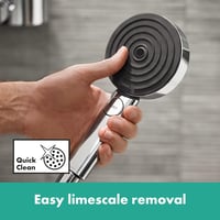 hansgrohe Pulsify Select S Víztakarékos Zuhanyszett 3 Sugártípussal - Króm Kézizuhany Fali Tartóval és Gégecsővel, Állítható Fejjel, Relaxác 10