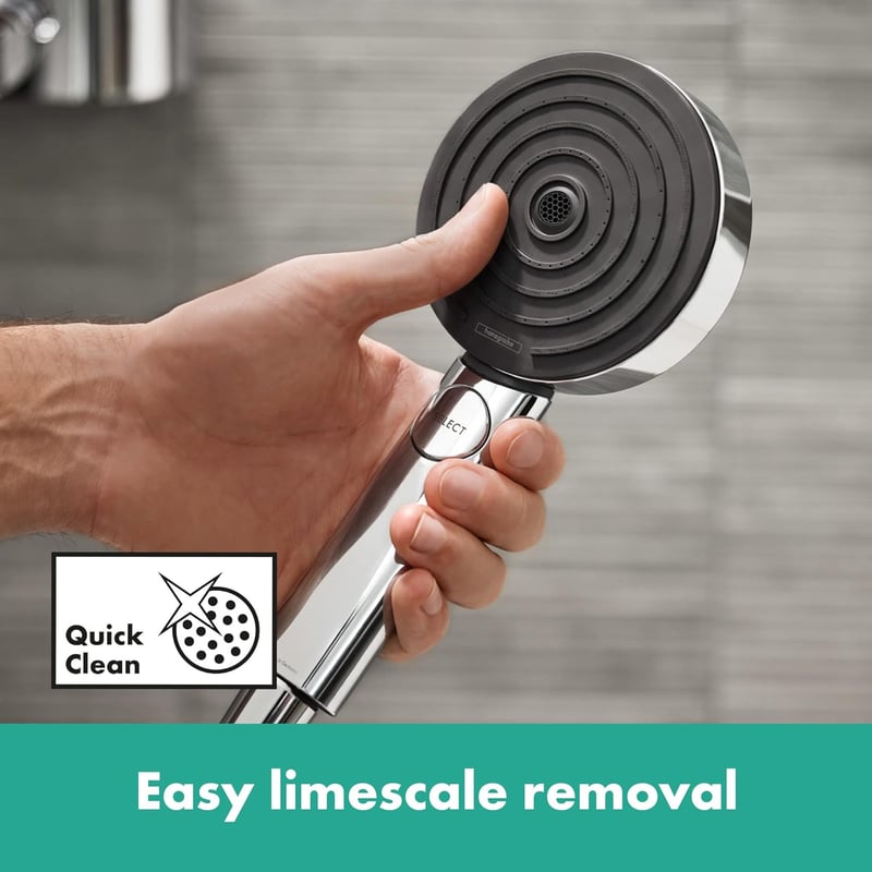 hansgrohe Pulsify Select S Víztakarékos Zuhanyszett 3 Sugártípussal - Króm Kézizuhany Fali Tartóval és Gégecsővel, Állítható Fejjel, Relaxác