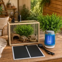 Starter set za terarij: grijaća podloga + UV lampa + umjetni eukaliptus 1