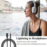 esbeecables MFi Tanúsított Lightning - 3.5 mm AUX Kábel iPhone 14/13/12/11/XS/XR/X/8/7/6 Készülékekhez - Autó, Otthoni Hifi Rendszer Csatlak 8