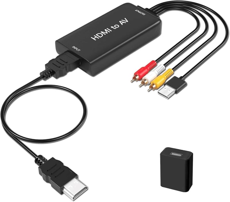 AMANKA HDMI-RCA AV Átalakító Kábellel - 1080P Videó-Audió Konverter TV/DVD/PS2/PS3/Wii Készülékekhez, PAL/NTSC Támogatással
