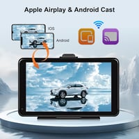 Rimoody Vezeték Nélküli CarPlay és Android Autórádió, 7" Érintőképernyős, Dual Bluetooth, FM Adó, Hangvezérlés, AUX/USB/TF, 7-32V 3