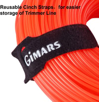 Gimars 110m x 2.4mm Fűkasza Damil, Narancs Nylon Vágószál Elektromos Fűszegélynyíróhoz, Tartós PA6 Anyagból, Tépőzáras Kábelkötegelővel 2