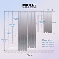 MIULEE Voile függöny szövetgyűrűvel, fehér, 140x160 cm, 2 darab 7