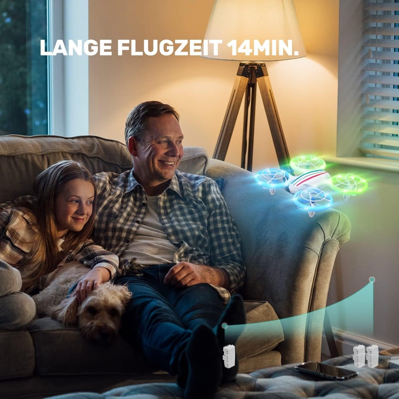 DEERC D23 Mini Drón Kamerával Gyerekeknek - WiFi Átvitel, 2 Akkumulátor, LED Világítás, Gesztus Irányítás, 3D Flip, Kezdőknek