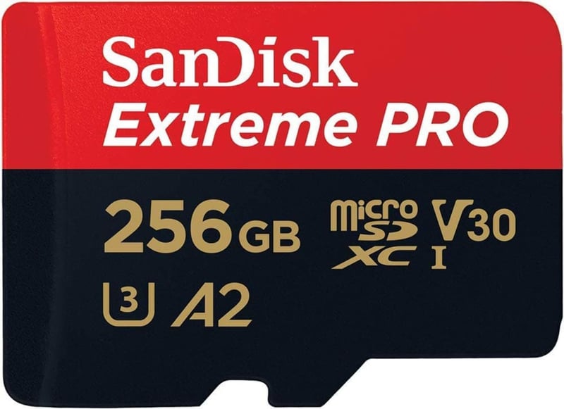 SanDisk Extreme 256GB MicroSDXC Memóriakártya 170MB/s Olvasási Sebességgel, 4K UHD Videófelvételhez, Okostelefonokhoz és Akciókamerákhoz, A2