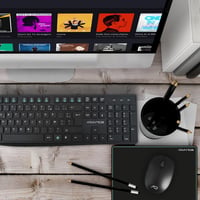 AD ADVANCE Elite Vezeték Nélküli Billentyűzet-Egér Szett - Fekete, 3 Részes Csomag, Ergonomikus, USB Csatlakozás, PC/Laptop/Tablet Kompatibi 7
