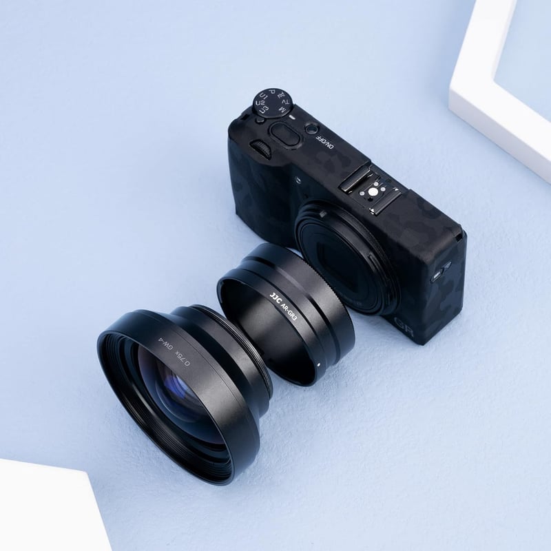 RICOH GR III JJC GA-1 Objektív Adapter Széles Látószögű Konverterhez, 49mm Szűrő Kompatibilis