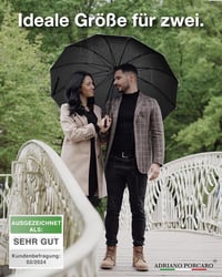 ADRIANO PORCARO XXL Viharálló Esernyő Fényvisszaverő Szegéllyel, 120cm, Fekete 3