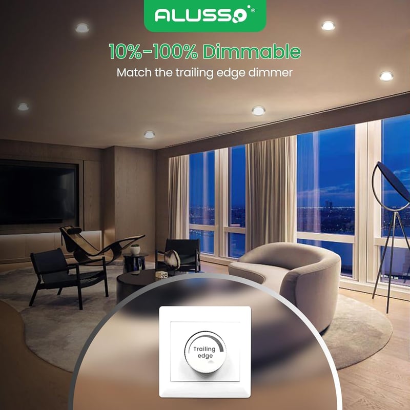 ALUSSO LED Süllyesztett Mennyezeti Spotlámpa Szett, 230V, Dimmelhető, 68mm, 4W, IP44, 3 Színhőmérséklet, Fürdőszobába, Konyhába, 12db