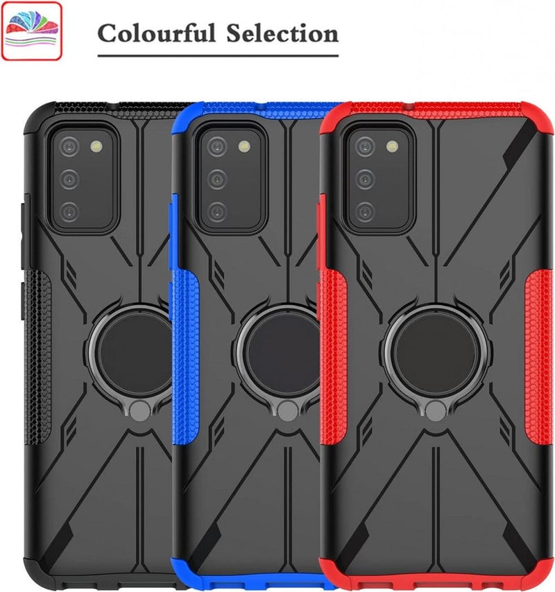 Samsung Galaxy A02S Katonai Védőtok Forgatható Kéztartóval