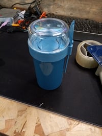 Pahar pentru musli To Go Mitsemmo 760 ml + 230 ml albastru, recipient pentru iaurt cu linguriță, cutie pentru fulgi de porumb — utilizat (stare: vezi a 2-a imagine) 2