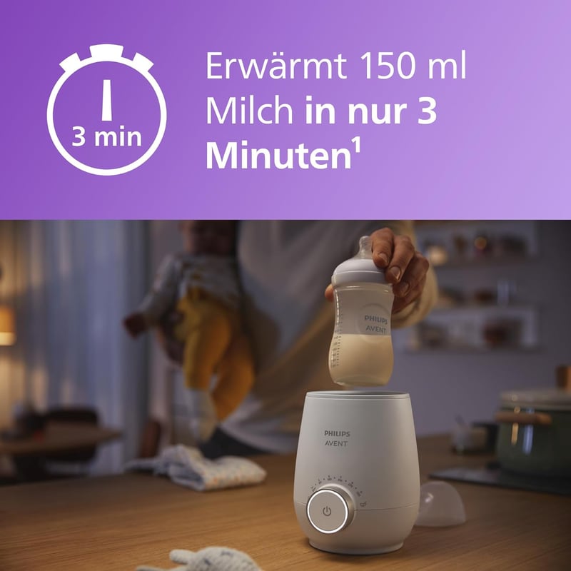 Philips AVENT SCF358/00 Cumisüveg Melegítő - Gyors és Egyenletes Melegítés Tejhez és Bébiételhez, Fehér