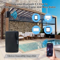 Herdio 3,5" Bluetooth Kültéri Hangszórópár - 200W Vízálló 3-Utas Hangrendszer Falra Szerelhető, 30m Hatótáv, AUX Bemenet, Teraszra, Kertbe,  3
