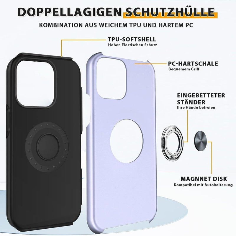 Apple iPhone 14 Pro Világoslila Mágneses Gyűrűs Szilikon Védőtok