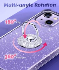iPhone 13 Mini Átlátszó Glitteres Gyűrűs Tok - Csillogó Ütésálló Védelem 4