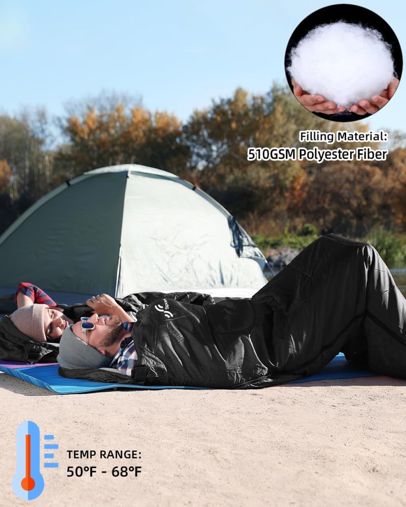 Sac de dormit Sportneer pentru adulți și copii, ușor și portabil, ideal pentru camping