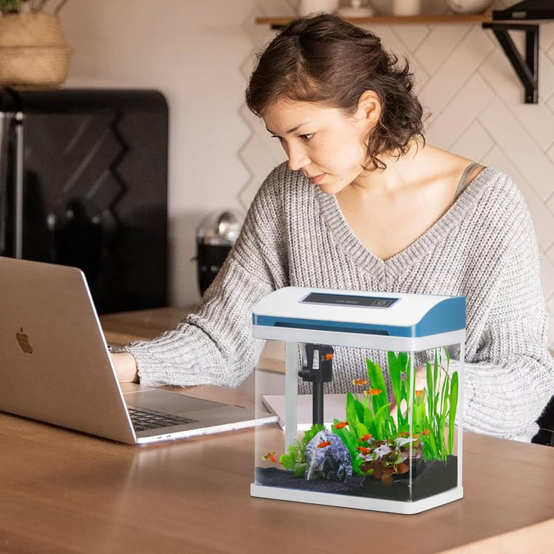Nano akvárium szett 7,5L - Öntisztító szűrő, LED világítás, Betta halaknak