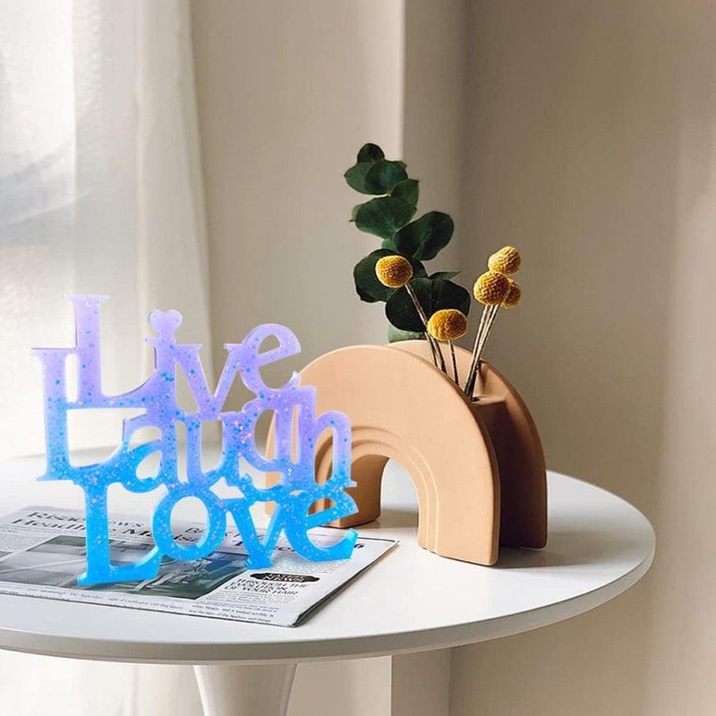 Live Laugh Love Szilikon Öntőforma Kristálybetűkhöz - DIY Fali Dekoráció