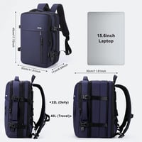 HOMIEE 40L Kék Üzleti Hátizsák - Bővíthető, Lopásbiztos, Vízálló, 15.6" Laptop 2