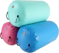 FBSPORT Felfújható Air Roll 100/120cm Jóga Gimnasztika Henger Tornaszőnyeg Hordtáskával - 120*75 cm, Mint green 5