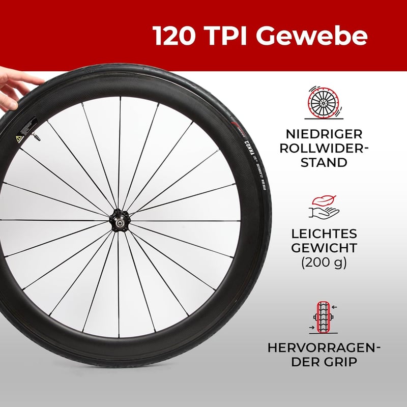 Fincci Összehajtható Országúti Kerékpár Gumi 700x25c - 28" Defektvédelemmel, 120 TPI, Verseny, Gravel, E-Bike és Túrakerékpár Abroncs Szett