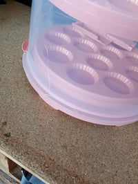 Rotho Fresh capac pentru tort cu tavă, model înalt, roz, 35,5x34,5x26 cm, fără BPA — capac din plastic crăpat (stare: vezi a 2-a poză) 3