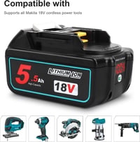 Makita 18V 5.5Ah akkumulátor - 2db BL1850B kompatibilis csereakku 5