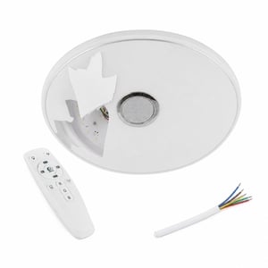Lampă de tavan LED EGLO Milazzo pentru baie cu telecomandă - Defectă — defectă, funcționează parțial: capac crăpat (stare: vezi a 2-a fotografie)